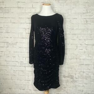 Aidan Mattox | Black Sequin Mini Cocktail Party Dress